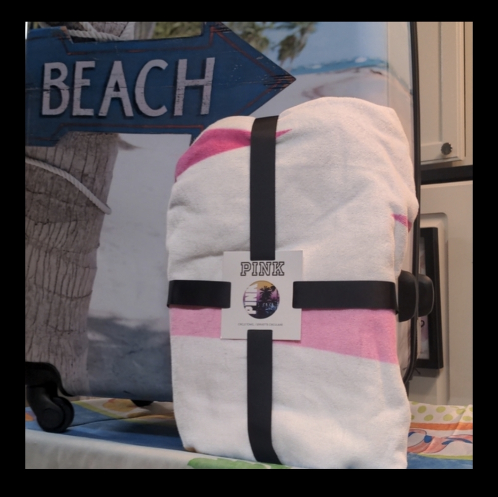 Vintage PINK beach towel bundle